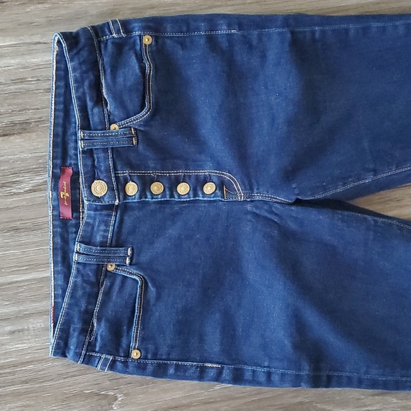 7 for all mankind Biancha button fly rinsed indigo skinny jeans - Picture 2 of 5